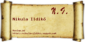 Nikula Ildikó névjegykártya